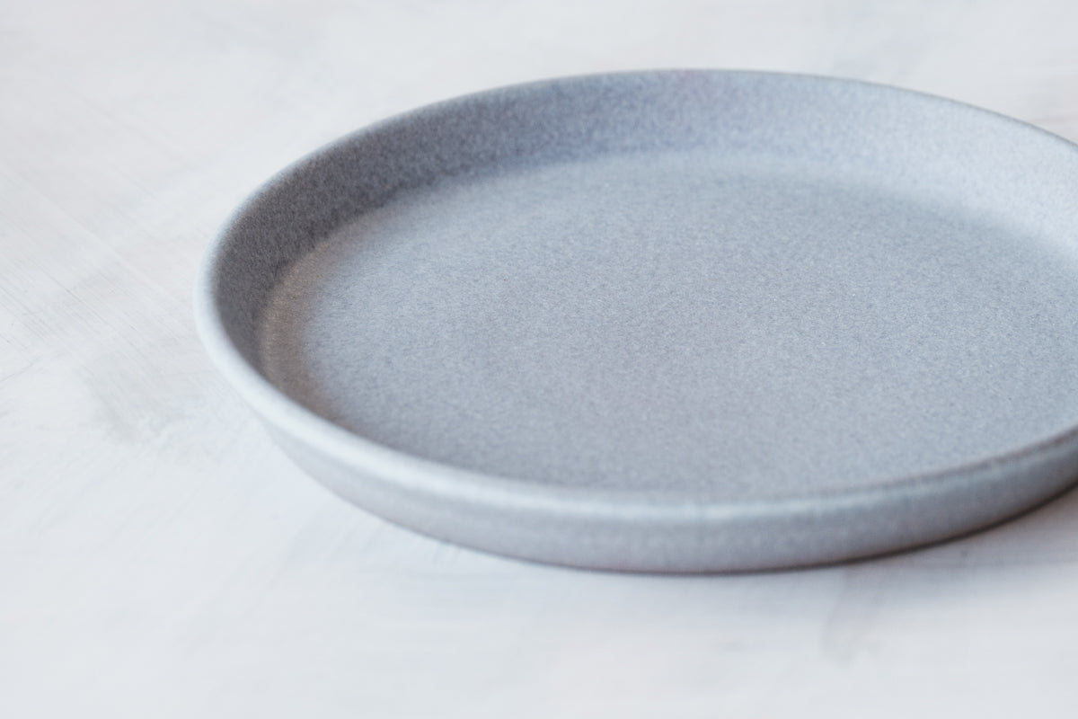 flat small plate bowl white gray purple