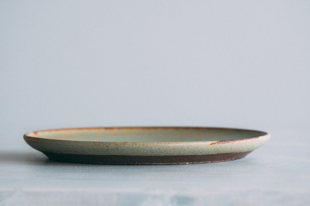 緑釉平向付 6.5" Hamada green Mukozuke - O'baware | Alp Shop & Studio