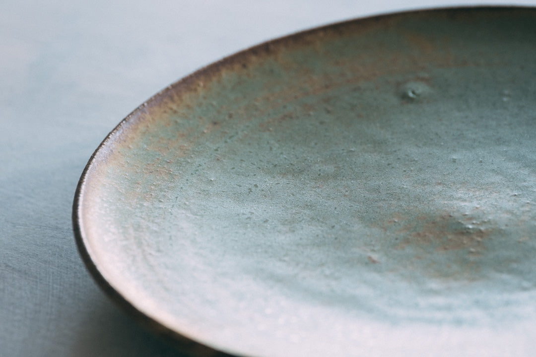 緑釉平向付 6.5" Hamada green Mukozuke - O'baware | Alp Shop & Studio
