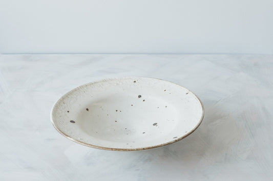 粉引 8寸丸リム皿