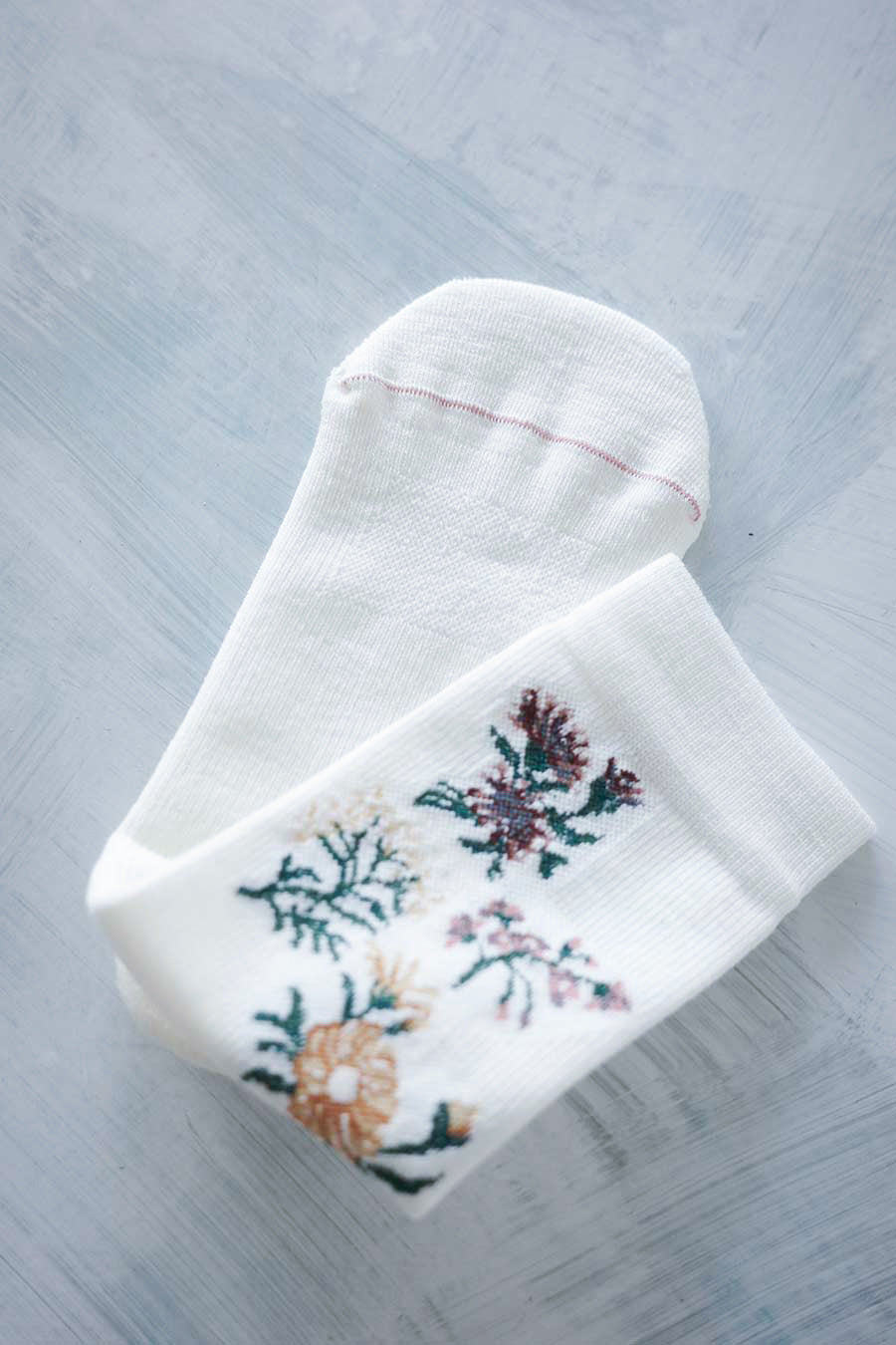 高山植物図鑑 white - laceflower socks (レースフラワーソックス